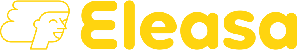 Gelbes Logo mit einem stilisierten Umriss des Gesichts einer Person auf der linken Seite, gefolgt von dem Wort "Eleasa" in abgerundeten, fetten gelben Buchstaben auf schwarzem Hintergrund - perfekt, um exklusive Angebote hervorzuheben. Rider's Point der Kaltenbach Gruppe. Dein Partner für BMW Motorrad und Honda.